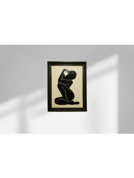 55X80 SUNİ DERİ ÜZERİNE NAKIŞLI NÜ KADIN