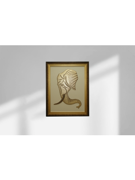 55X80 SUNİ DERİ ÜZERİ NAKIŞLI FİL FİGÜRÜ