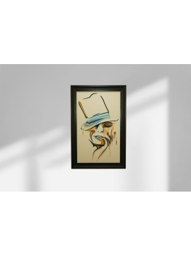 50X80 SUNİ DERİ ÜZERİ 11 RENK NAKIŞLI KADIN PORTRESİ